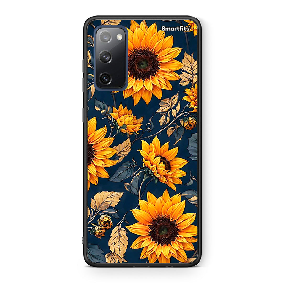 Θήκη Samsung S20 FE Autumn Sunflowers από τη Smartfits με σχέδιο στο πίσω μέρος και μαύρο περίβλημα | Samsung S20 FE Autumn Sunflowers case with colorful back and black bezels