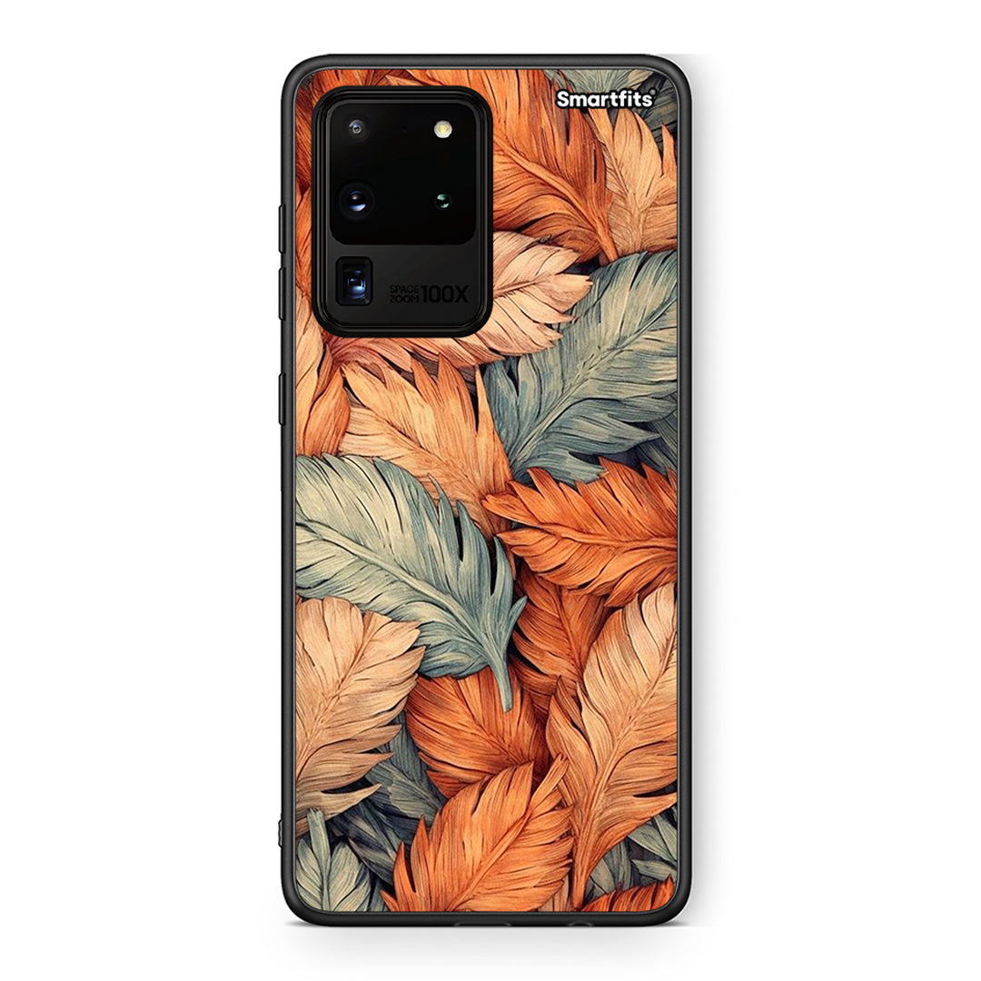 Samsung S20 Ultra Autumn Leaves Θήκη από τη Smartfits με σχέδιο στο πίσω μέρος και μαύρο περίβλημα | Smartphone case with colorful back and black bezels by Smartfits