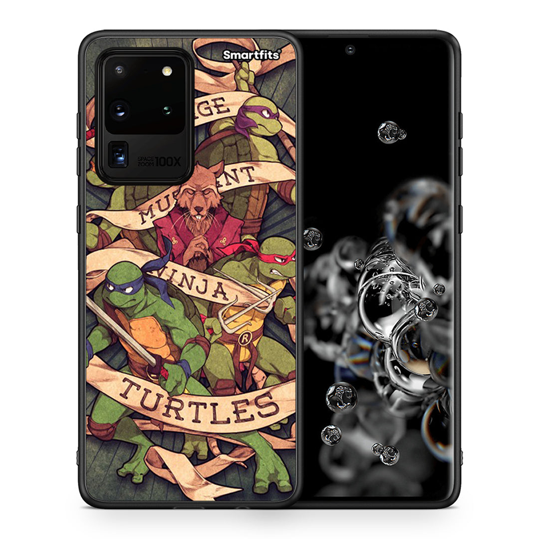 Θήκη Samsung S20 Ultra Ninja Turtles από τη Smartfits με σχέδιο στο πίσω μέρος και μαύρο περίβλημα | Samsung S20 Ultra Ninja Turtles case with colorful back and black bezels