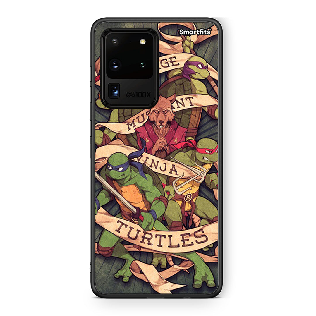 Samsung S20 Ultra Ninja Turtles θήκη από τη Smartfits με σχέδιο στο πίσω μέρος και μαύρο περίβλημα | Smartphone case with colorful back and black bezels by Smartfits
