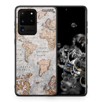 Thumbnail for Θήκη Samsung S20 Ultra World Map από τη Smartfits με σχέδιο στο πίσω μέρος και μαύρο περίβλημα | Samsung S20 Ultra World Map case with colorful back and black bezels