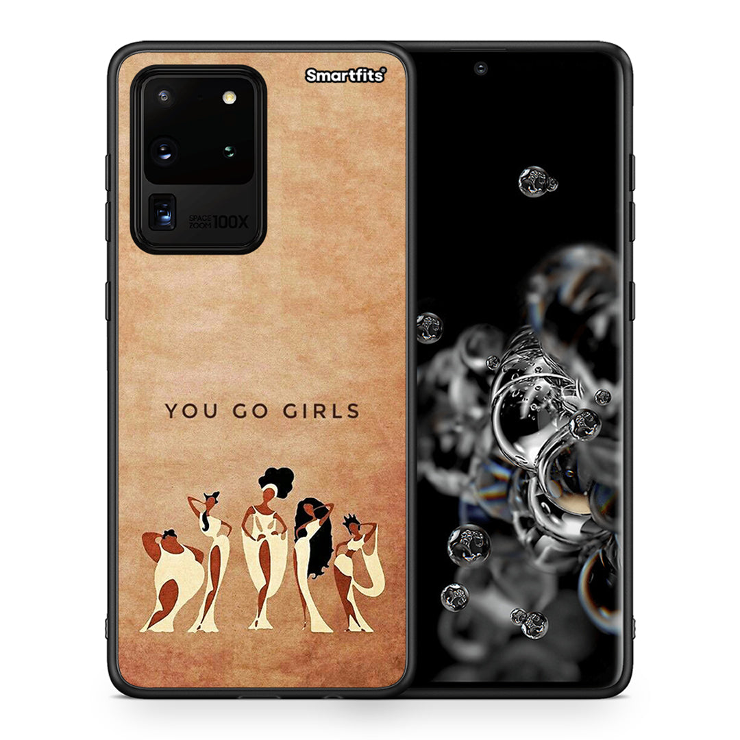 Θήκη Samsung S20 Ultra You Go Girl από τη Smartfits με σχέδιο στο πίσω μέρος και μαύρο περίβλημα | Samsung S20 Ultra You Go Girl case with colorful back and black bezels