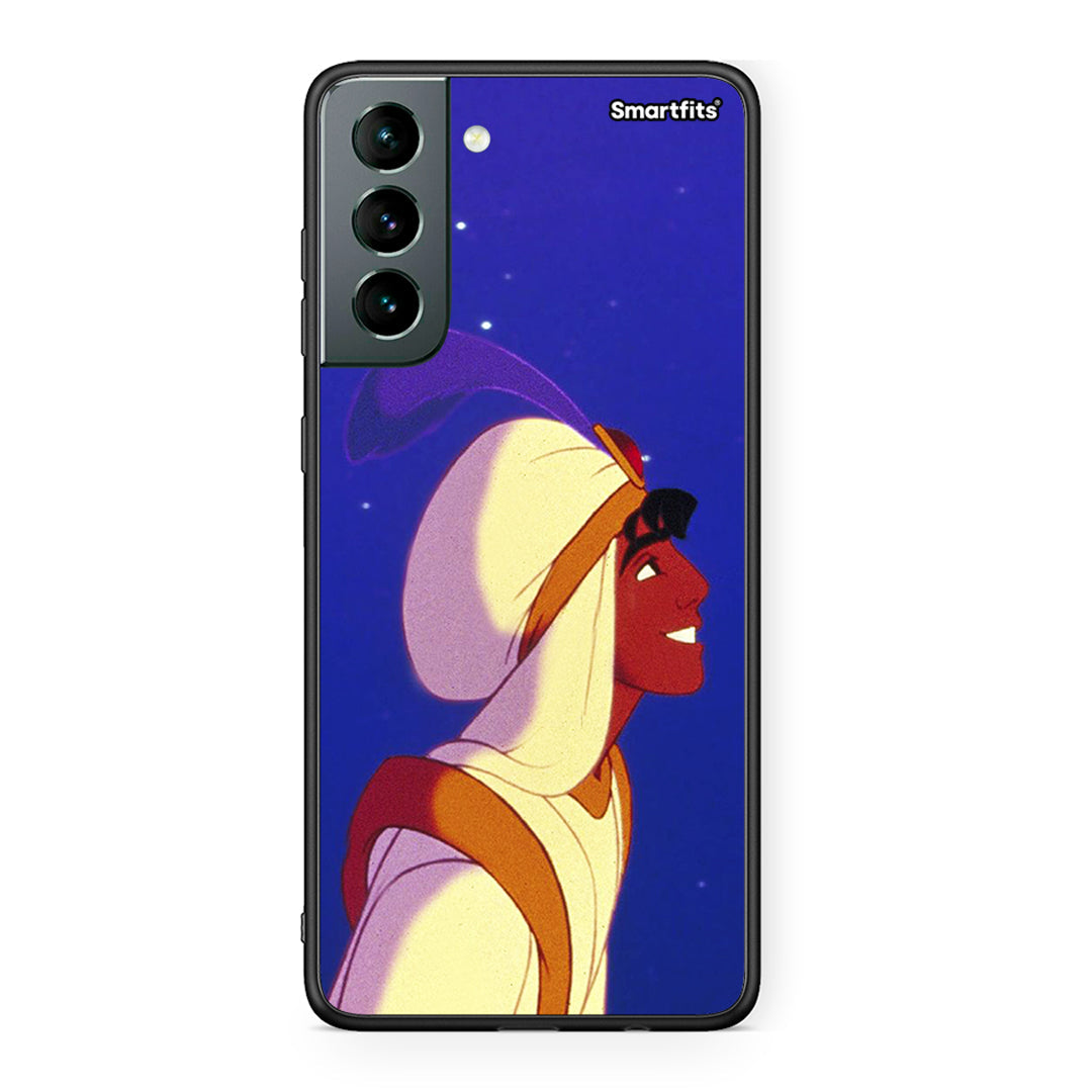 Samsung S21 Alladin And Jasmine Love 1 θήκη από τη Smartfits με σχέδιο στο πίσω μέρος και μαύρο περίβλημα | Smartphone case with colorful back and black bezels by Smartfits
