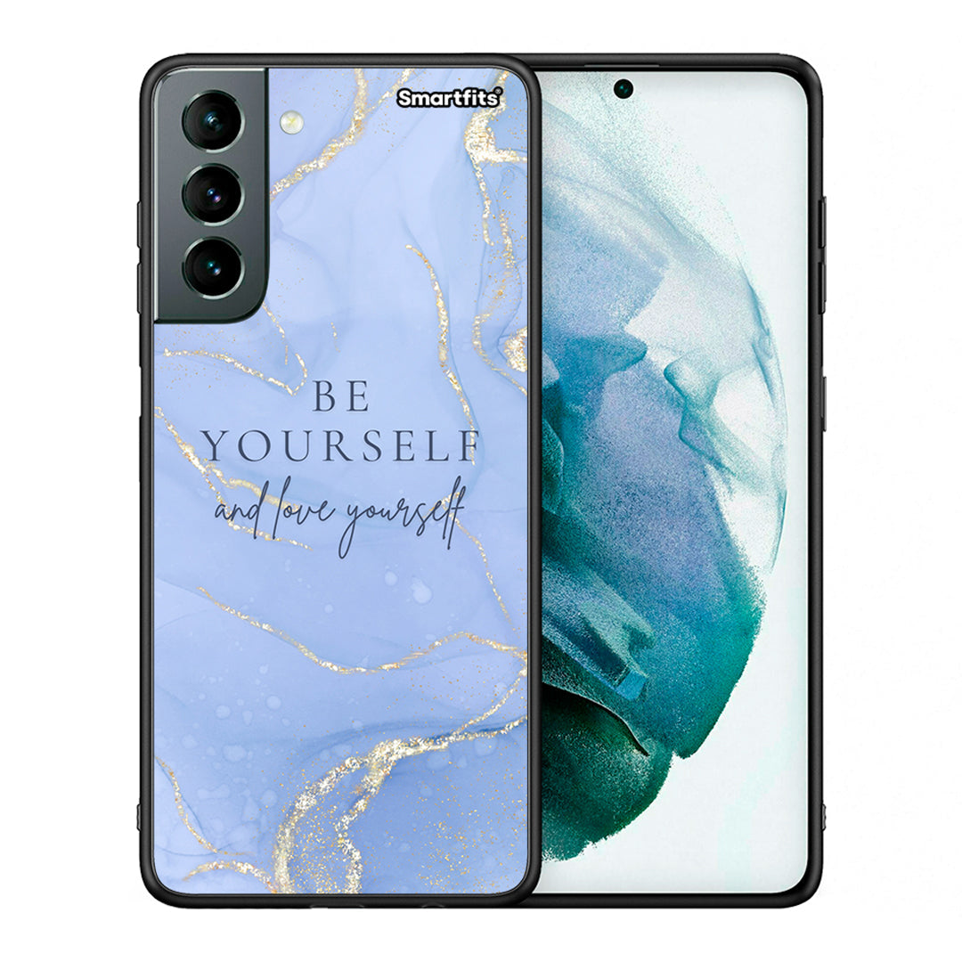 Θήκη Samsung S21 Be Yourself από τη Smartfits με σχέδιο στο πίσω μέρος και μαύρο περίβλημα | Samsung S21 Be Yourself case with colorful back and black bezels