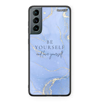 Thumbnail for Samsung S21 Be Yourself θήκη από τη Smartfits με σχέδιο στο πίσω μέρος και μαύρο περίβλημα | Smartphone case with colorful back and black bezels by Smartfits
