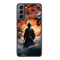Thumbnail for Samsung S21 Dragons Fight θήκη από τη Smartfits με σχέδιο στο πίσω μέρος και μαύρο περίβλημα | Smartphone case with colorful back and black bezels by Smartfits
