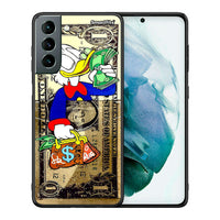 Thumbnail for Θήκη Samsung S21 Duck Money από τη Smartfits με σχέδιο στο πίσω μέρος και μαύρο περίβλημα | Samsung S21 Duck Money case with colorful back and black bezels
