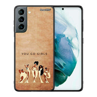 Thumbnail for Θήκη Samsung S21 You Go Girl από τη Smartfits με σχέδιο στο πίσω μέρος και μαύρο περίβλημα | Samsung S21 You Go Girl case with colorful back and black bezels