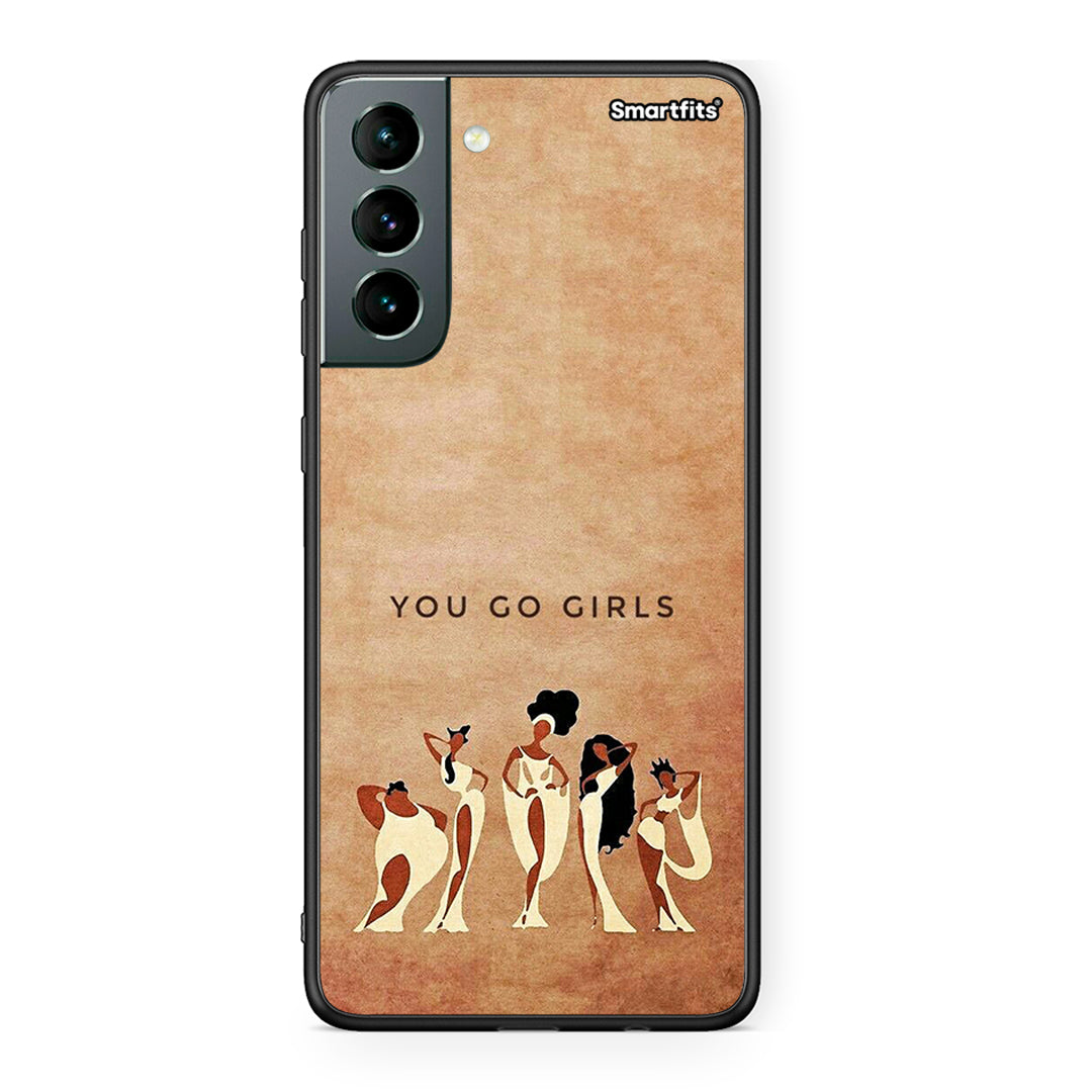 Samsung S21 You Go Girl θήκη από τη Smartfits με σχέδιο στο πίσω μέρος και μαύρο περίβλημα | Smartphone case with colorful back and black bezels by Smartfits
