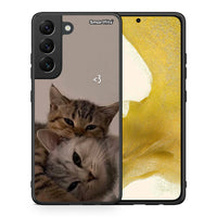 Thumbnail for Θήκη Samsung S22 Cats In Love από τη Smartfits με σχέδιο στο πίσω μέρος και μαύρο περίβλημα | Samsung S22 Cats In Love case with colorful back and black bezels