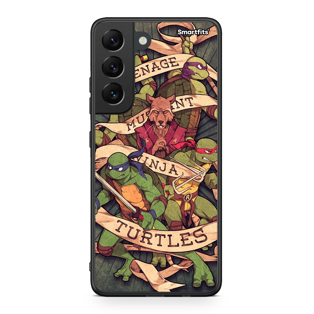 Samsung S22 Ninja Turtles θήκη από τη Smartfits με σχέδιο στο πίσω μέρος και μαύρο περίβλημα | Smartphone case with colorful back and black bezels by Smartfits