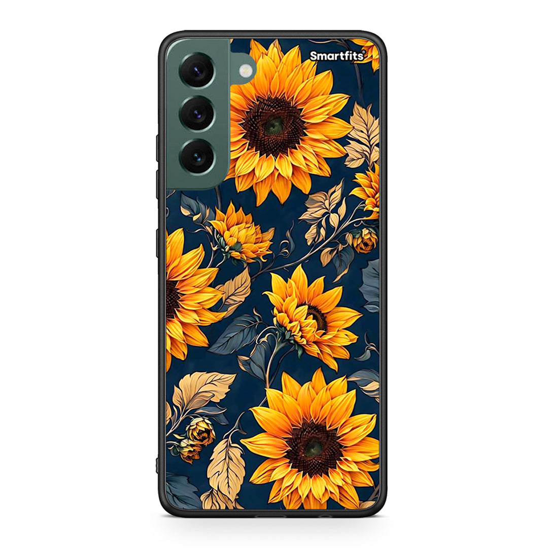 Samsung S22 Plus Autumn Sunflowers Θήκη από τη Smartfits με σχέδιο στο πίσω μέρος και μαύρο περίβλημα | Smartphone case with colorful back and black bezels by Smartfits