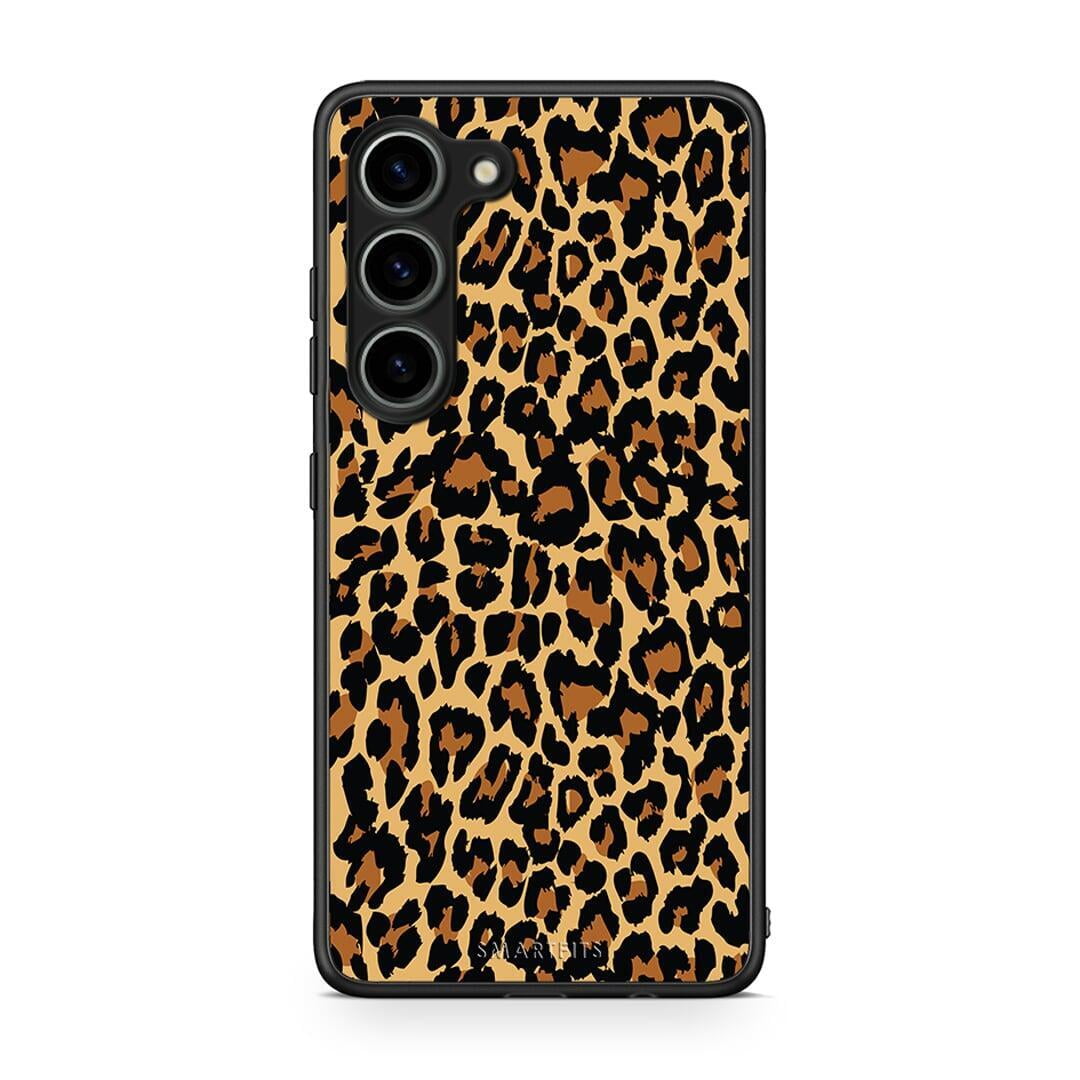 Θήκη Samsung Galaxy S23 Animal Leopard από τη Smartfits με σχέδιο στο πίσω μέρος και μαύρο περίβλημα | Samsung Galaxy S23 Animal Leopard Case with Colorful Back and Black Bezels