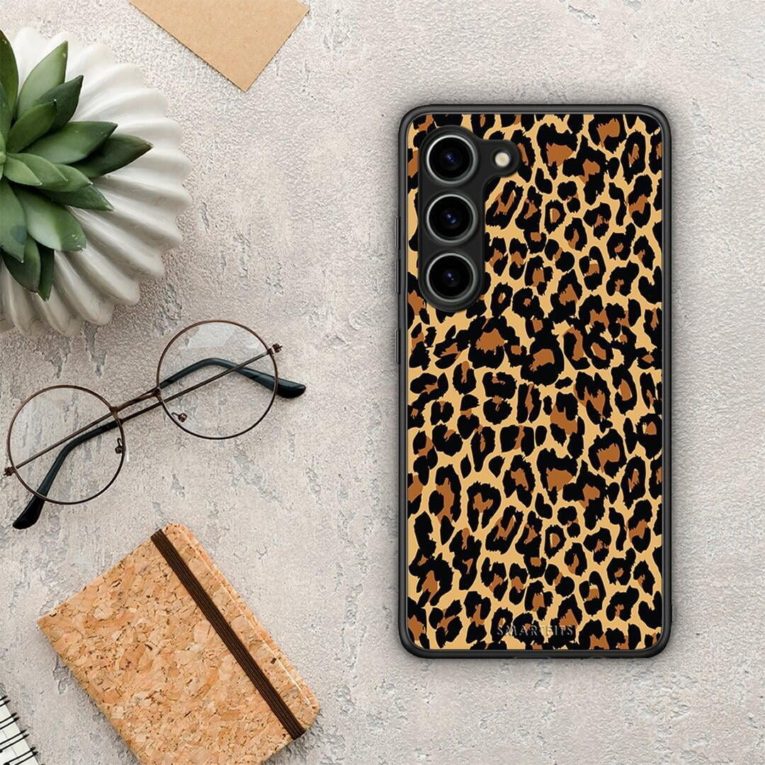 Θήκη Samsung Galaxy S23 Animal Leopard από τη Smartfits με σχέδιο στο πίσω μέρος και μαύρο περίβλημα | Samsung Galaxy S23 Animal Leopard Case with Colorful Back and Black Bezels