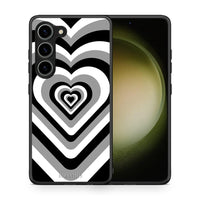 Thumbnail for Θήκη Samsung Galaxy S23 Black Hearts από τη Smartfits με σχέδιο στο πίσω μέρος και μαύρο περίβλημα | Samsung Galaxy S23 Black Hearts Case with Colorful Back and Black Bezels