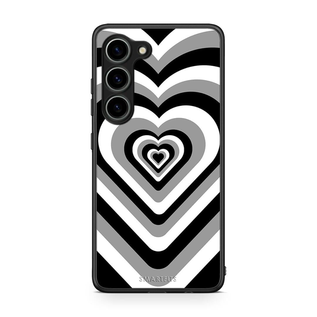 Θήκη Samsung Galaxy S23 Black Hearts από τη Smartfits με σχέδιο στο πίσω μέρος και μαύρο περίβλημα | Samsung Galaxy S23 Black Hearts Case with Colorful Back and Black Bezels