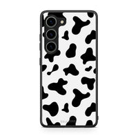 Thumbnail for Θήκη Samsung Galaxy S23 Cow Print από τη Smartfits με σχέδιο στο πίσω μέρος και μαύρο περίβλημα | Samsung Galaxy S23 Cow Print Case with Colorful Back and Black Bezels