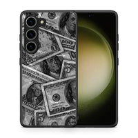 Thumbnail for Θήκη Samsung Galaxy S23 Money Dollars από τη Smartfits με σχέδιο στο πίσω μέρος και μαύρο περίβλημα | Samsung Galaxy S23 Money Dollars Case with Colorful Back and Black Bezels