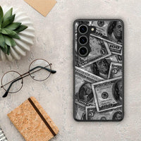 Thumbnail for Θήκη Samsung Galaxy S23 Money Dollars από τη Smartfits με σχέδιο στο πίσω μέρος και μαύρο περίβλημα | Samsung Galaxy S23 Money Dollars Case with Colorful Back and Black Bezels