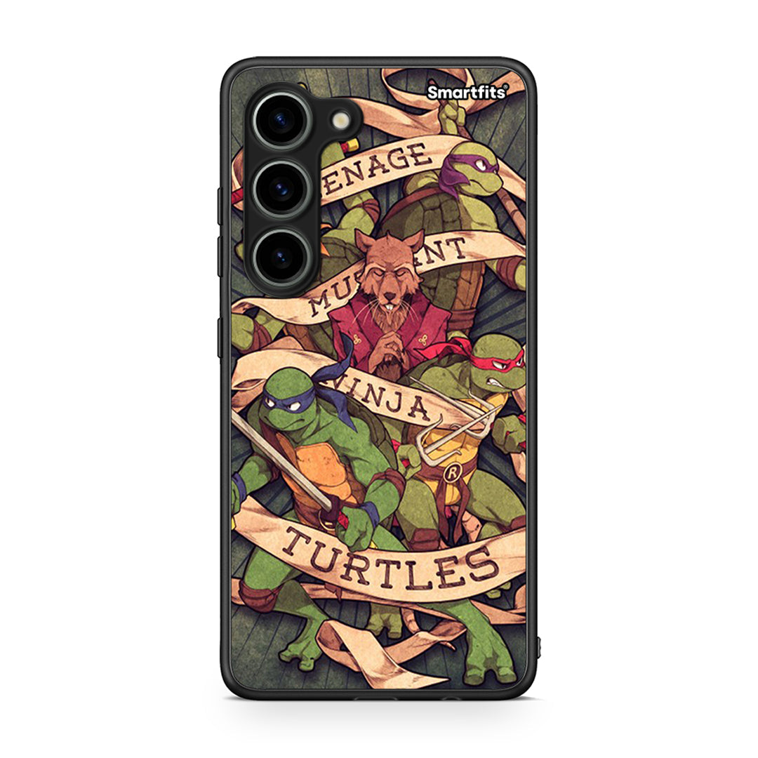 Θήκη Samsung Galaxy S23 Ninja Turtles από τη Smartfits με σχέδιο στο πίσω μέρος και μαύρο περίβλημα | Samsung Galaxy S23 Ninja Turtles Case with Colorful Back and Black Bezels