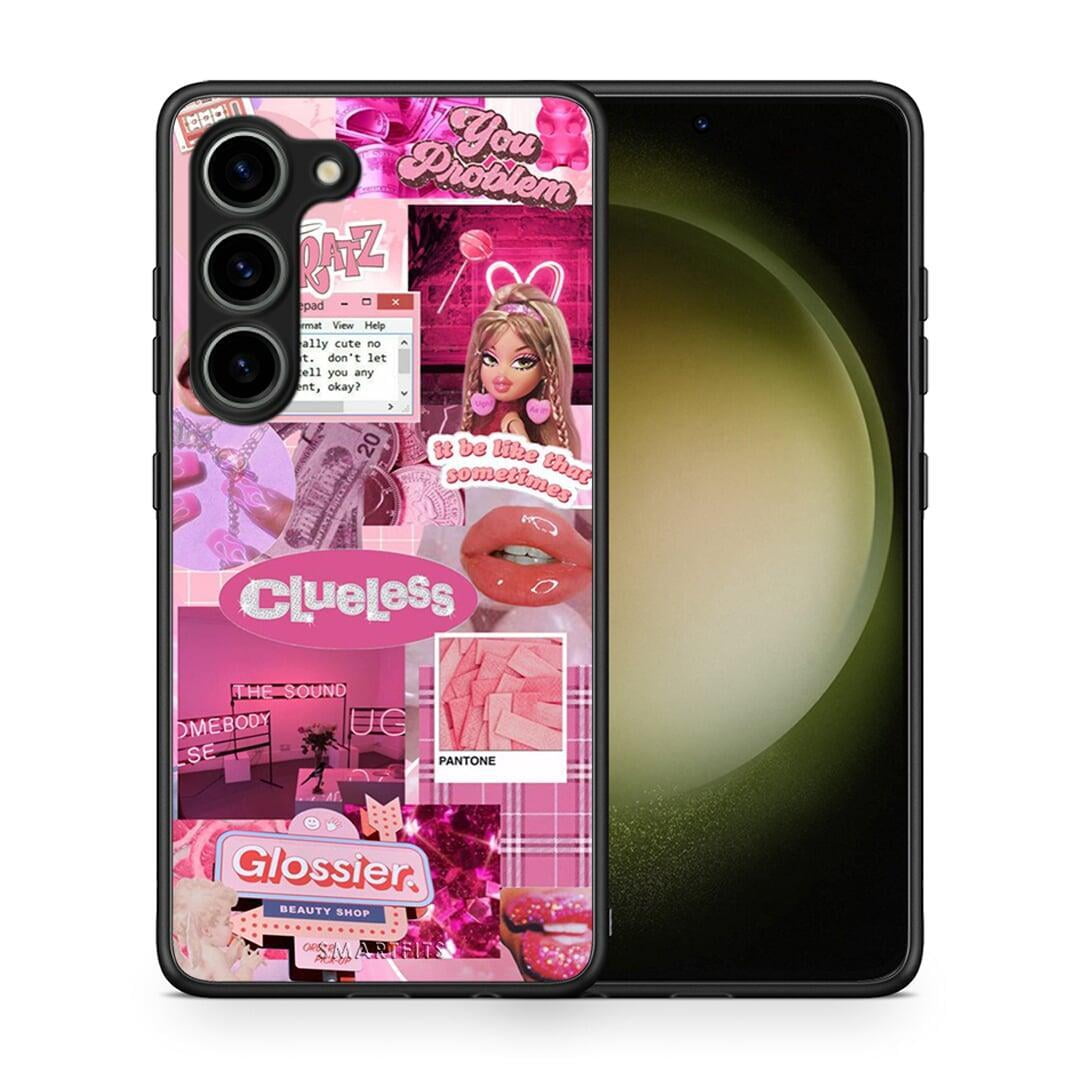 Θήκη Samsung Galaxy S23 Pink Love από τη Smartfits με σχέδιο στο πίσω μέρος και μαύρο περίβλημα | Samsung Galaxy S23 Pink Love Case with Colorful Back and Black Bezels