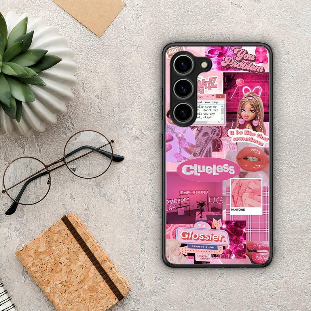 Θήκη Samsung Galaxy S23 Pink Love από τη Smartfits με σχέδιο στο πίσω μέρος και μαύρο περίβλημα | Samsung Galaxy S23 Pink Love Case with Colorful Back and Black Bezels