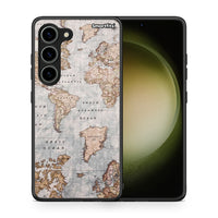 Thumbnail for Θήκη Samsung Galaxy S23 World Map από τη Smartfits με σχέδιο στο πίσω μέρος και μαύρο περίβλημα | Samsung Galaxy S23 World Map Case with Colorful Back and Black Bezels