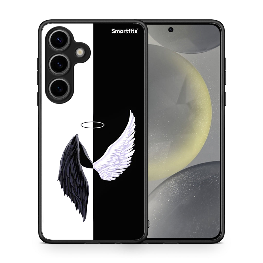 Θήκη Samsung Galaxy S24 Angels Demons από τη Smartfits με σχέδιο στο πίσω μέρος και μαύρο περίβλημα | Samsung Galaxy S24 Angels Demons case with colorful back and black bezels