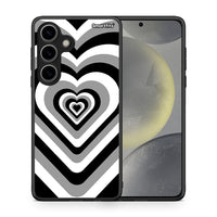 Thumbnail for Θήκη Samsung Galaxy S24 Black Hearts από τη Smartfits με σχέδιο στο πίσω μέρος και μαύρο περίβλημα | Samsung Galaxy S24 Black Hearts case with colorful back and black bezels