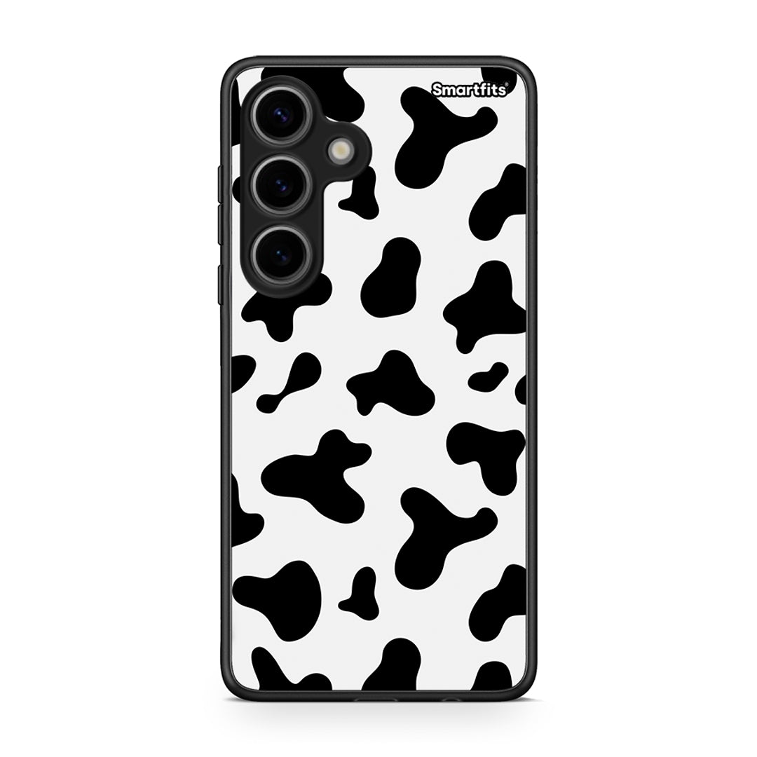 Samsung Galaxy S24 Cow Print θήκη από τη Smartfits με σχέδιο στο πίσω μέρος και μαύρο περίβλημα | Smartphone case with colorful back and black bezels by Smartfits
