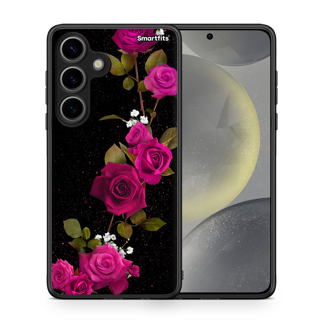 Θήκη Samsung Galaxy S24 Red Roses Flower από τη Smartfits με σχέδιο στο πίσω μέρος και μαύρο περίβλημα | Samsung Galaxy S24 Red Roses Flower case with colorful back and black bezels
