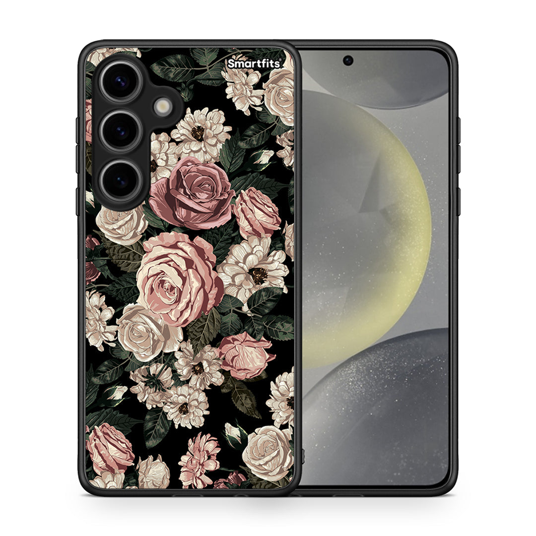 Θήκη Samsung Galaxy S24 Wild Roses Flower από τη Smartfits με σχέδιο στο πίσω μέρος και μαύρο περίβλημα | Samsung Galaxy S24 Wild Roses Flower case with colorful back and black bezels