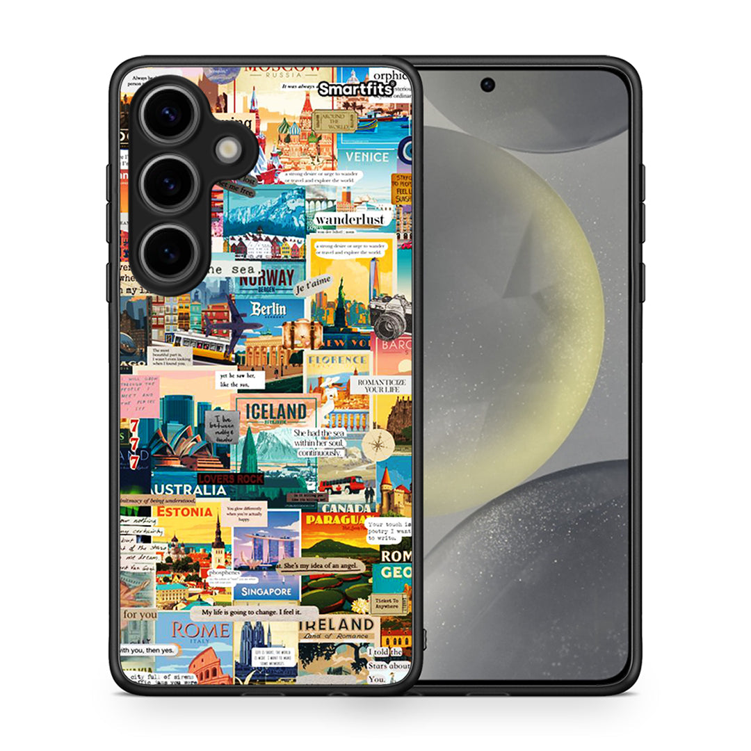 Θήκη Samsung Galaxy S24 Live To Travel από τη Smartfits με σχέδιο στο πίσω μέρος και μαύρο περίβλημα | Samsung Galaxy S24 Live To Travel case with colorful back and black bezels