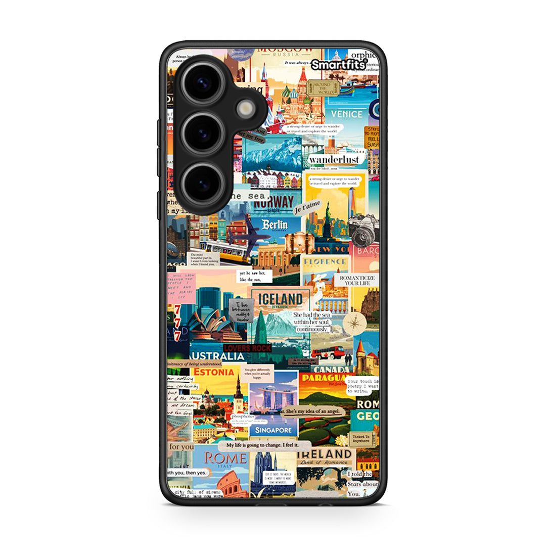 Samsung Galaxy S24 Live To Travel θήκη από τη Smartfits με σχέδιο στο πίσω μέρος και μαύρο περίβλημα | Smartphone case with colorful back and black bezels by Smartfits