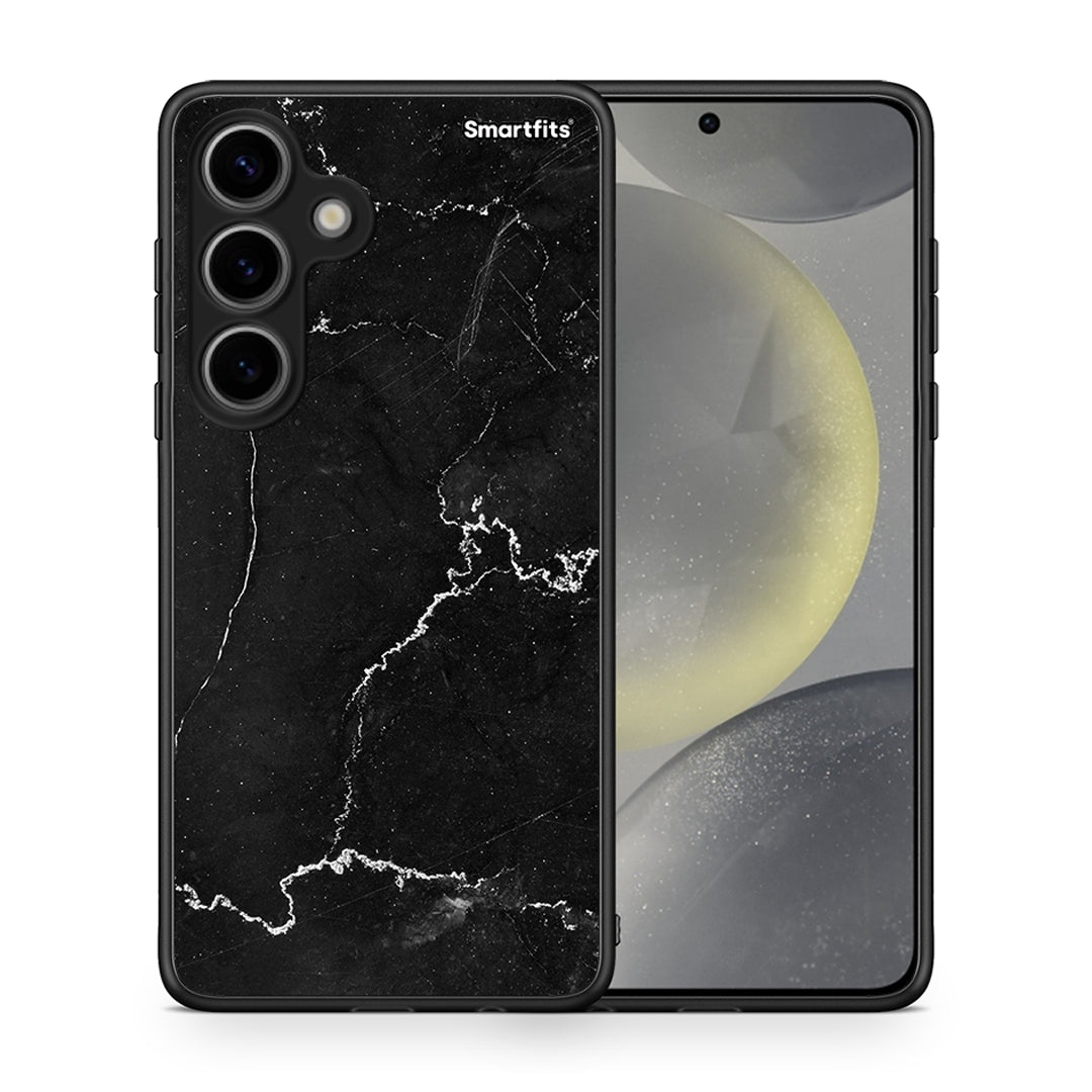 Θήκη Samsung Galaxy S24 Marble Black από τη Smartfits με σχέδιο στο πίσω μέρος και μαύρο περίβλημα | Samsung Galaxy S24 Marble Black case with colorful back and black bezels
