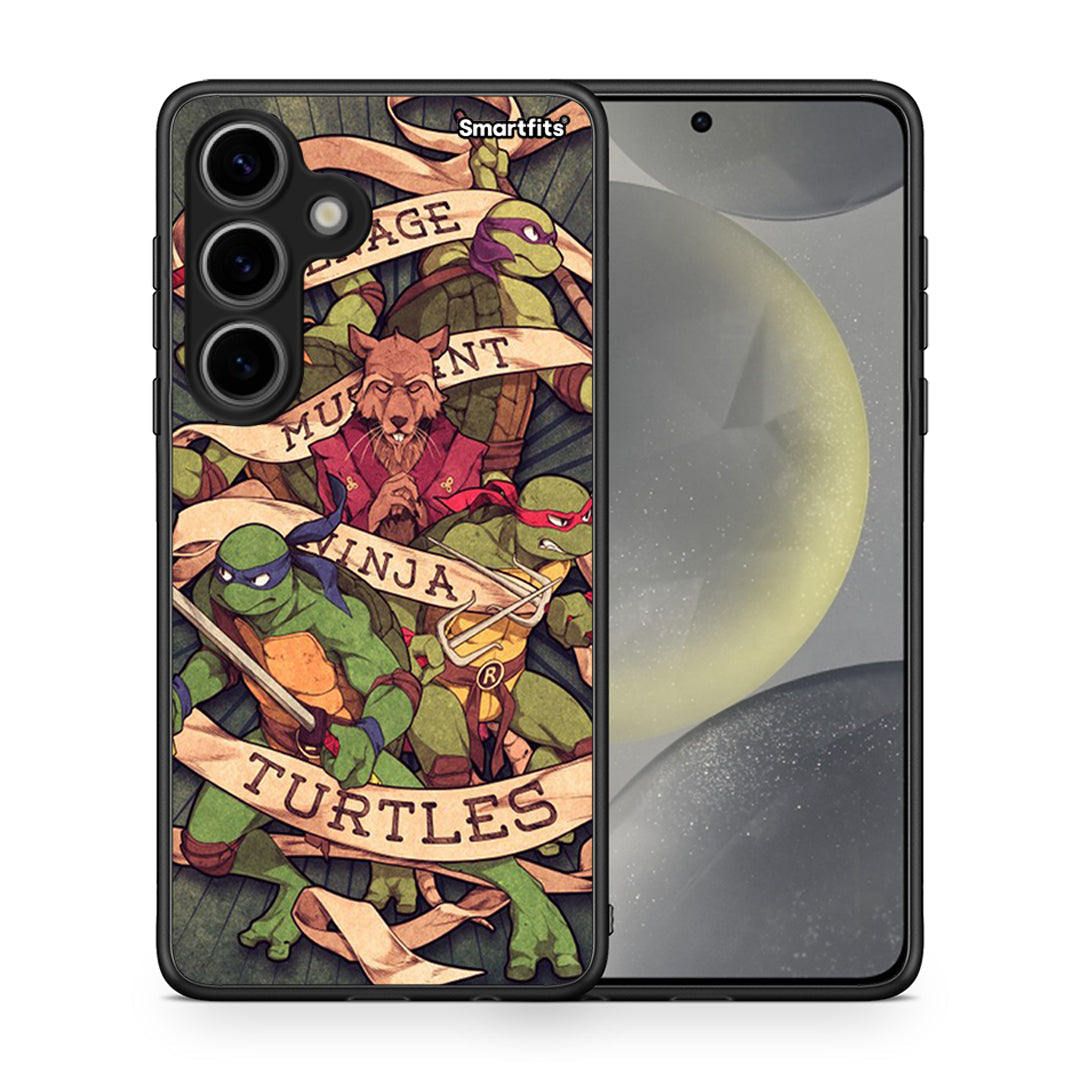 Θήκη Samsung Galaxy S24 Ninja Turtles από τη Smartfits με σχέδιο στο πίσω μέρος και μαύρο περίβλημα | Samsung Galaxy S24 Ninja Turtles case with colorful back and black bezels