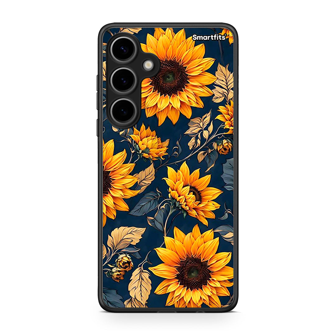 Samsung Galaxy S24 Plus Autumn Sunflowers Θήκη από τη Smartfits με σχέδιο στο πίσω μέρος και μαύρο περίβλημα | Smartphone case with colorful back and black bezels by Smartfits