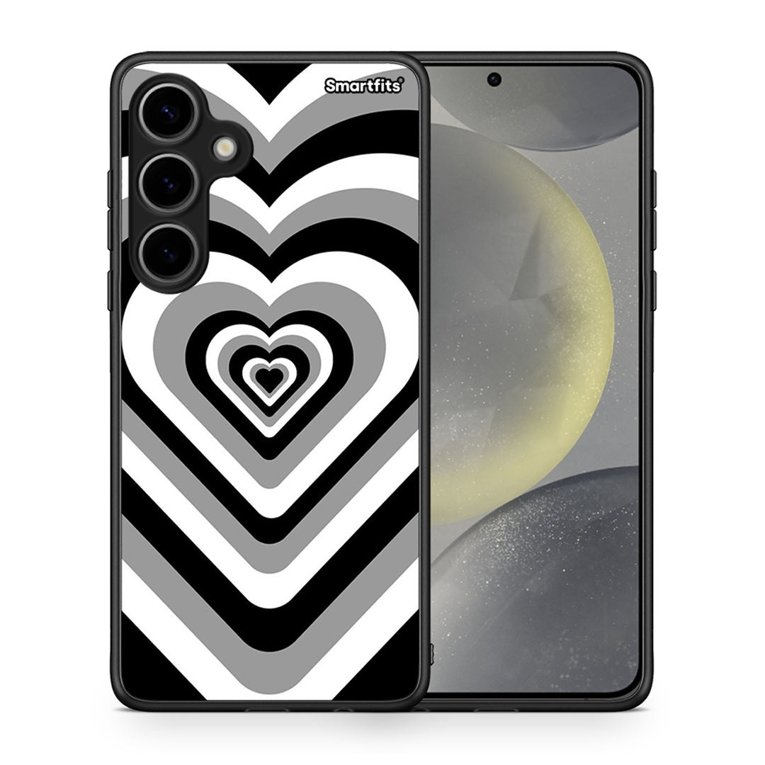Θήκη Samsung Galaxy S24 Plus Black Hearts από τη Smartfits με σχέδιο στο πίσω μέρος και μαύρο περίβλημα | Samsung Galaxy S24 Plus Black Hearts case with colorful back and black bezels