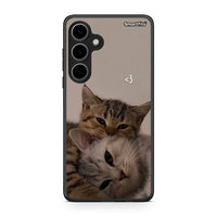 Thumbnail for Samsung Galaxy S24 Plus Cats In Love Θήκη από τη Smartfits με σχέδιο στο πίσω μέρος και μαύρο περίβλημα | Smartphone case with colorful back and black bezels by Smartfits