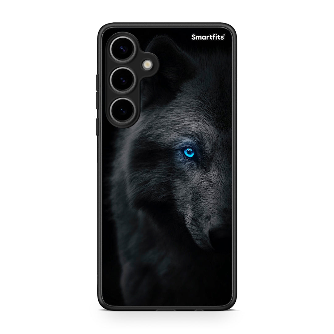 Samsung Galaxy S24 Plus Dark Wolf θήκη από τη Smartfits με σχέδιο στο πίσω μέρος και μαύρο περίβλημα | Smartphone case with colorful back and black bezels by Smartfits