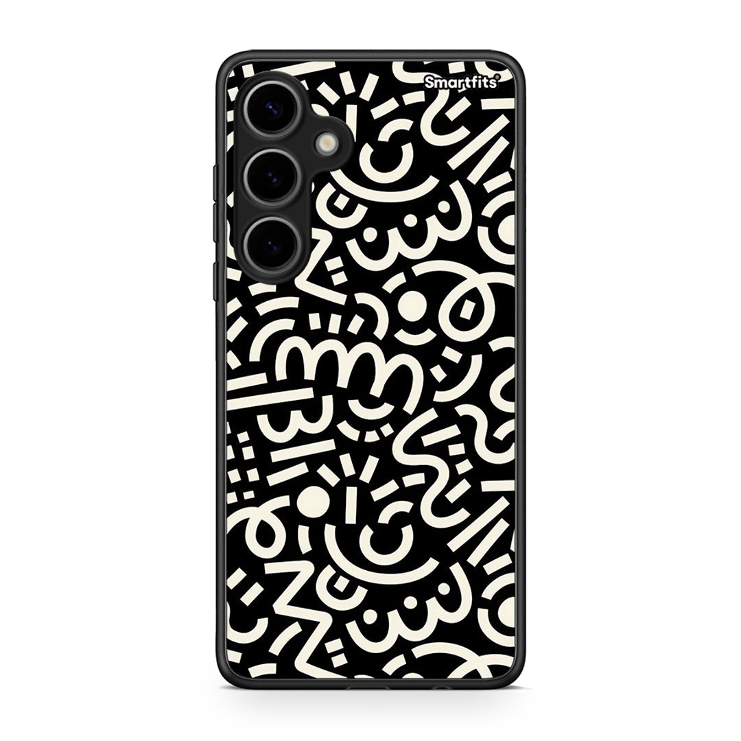 Samsung Galaxy S24 Plus Doodle Art Θήκη από τη Smartfits με σχέδιο στο πίσω μέρος και μαύρο περίβλημα | Smartphone case with colorful back and black bezels by Smartfits