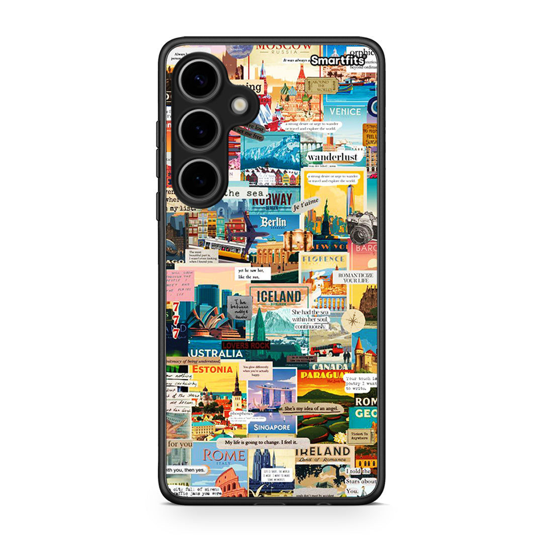 Samsung Galaxy S24 Plus Live To Travel θήκη από τη Smartfits με σχέδιο στο πίσω μέρος και μαύρο περίβλημα | Smartphone case with colorful back and black bezels by Smartfits