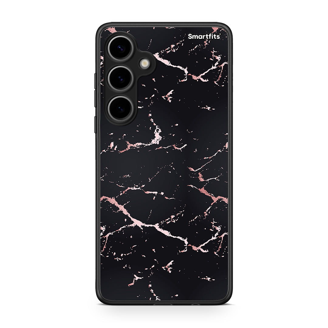 4 - Samsung Galaxy S24 Plus Black Rosegold Marble case, cover, bumper