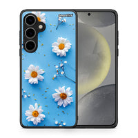 Thumbnail for Θήκη Samsung Galaxy S24 Plus Real Daisies από τη Smartfits με σχέδιο στο πίσω μέρος και μαύρο περίβλημα | Samsung Galaxy S24 Plus Real Daisies case with colorful back and black bezels