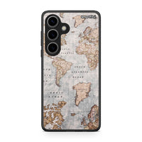 Thumbnail for Samsung Galaxy S24 World Map Θήκη από τη Smartfits με σχέδιο στο πίσω μέρος και μαύρο περίβλημα | Smartphone case with colorful back and black bezels by Smartfits