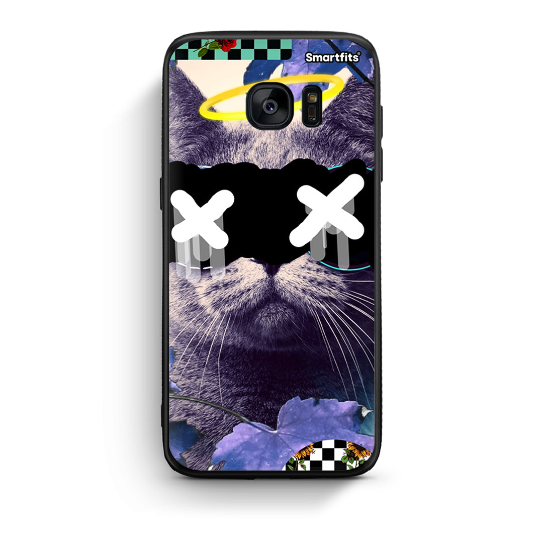 samsung s7 edge Cat Collage θήκη από τη Smartfits με σχέδιο στο πίσω μέρος και μαύρο περίβλημα | Smartphone case with colorful back and black bezels by Smartfits