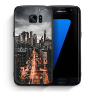 Thumbnail for Θήκη Samsung S7 Edge City Lights από τη Smartfits με σχέδιο στο πίσω μέρος και μαύρο περίβλημα | Samsung S7 Edge City Lights case with colorful back and black bezels