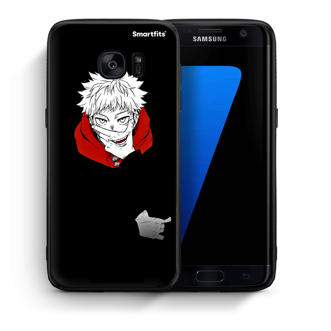 Θήκη Samsung S7 Edge Itadori Anime από τη Smartfits με σχέδιο στο πίσω μέρος και μαύρο περίβλημα | Samsung S7 Edge Itadori Anime case with colorful back and black bezels