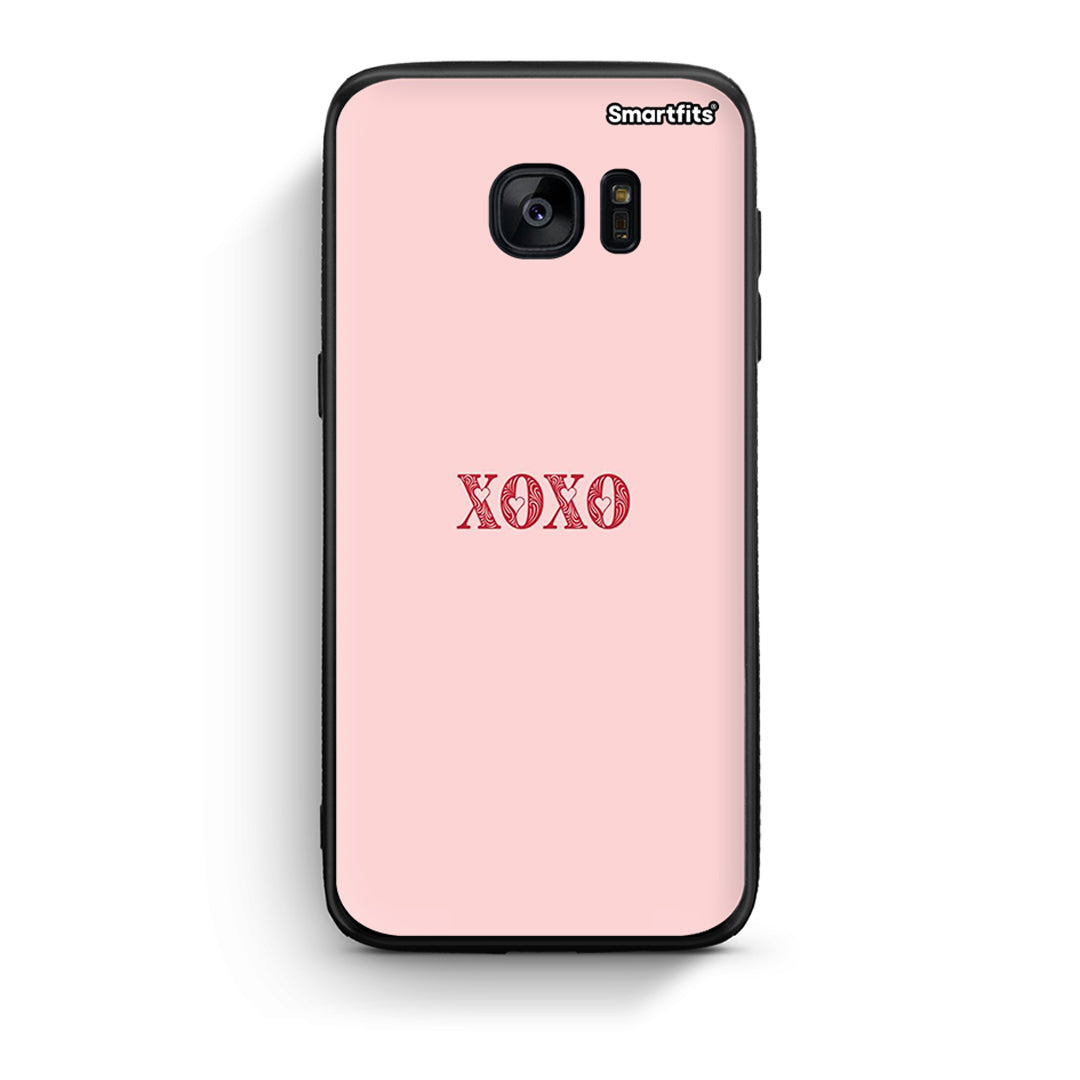 samsung s7 edge XOXO Love θήκη από τη Smartfits με σχέδιο στο πίσω μέρος και μαύρο περίβλημα | Smartphone case with colorful back and black bezels by Smartfits