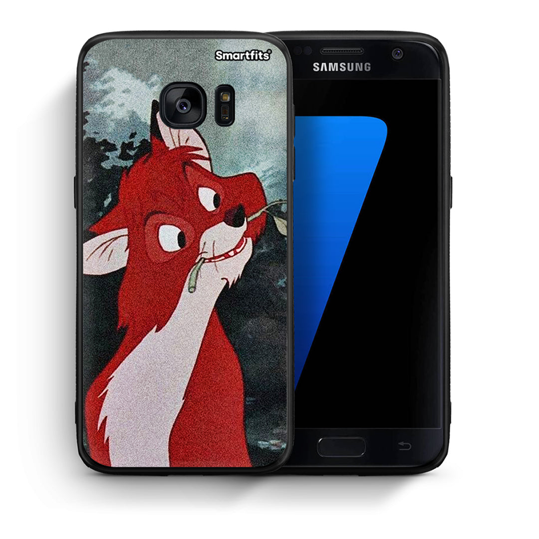 Θήκη Samsung S7 Tod And Vixey Love 1 από τη Smartfits με σχέδιο στο πίσω μέρος και μαύρο περίβλημα | Samsung S7 Tod And Vixey Love 1 case with colorful back and black bezels